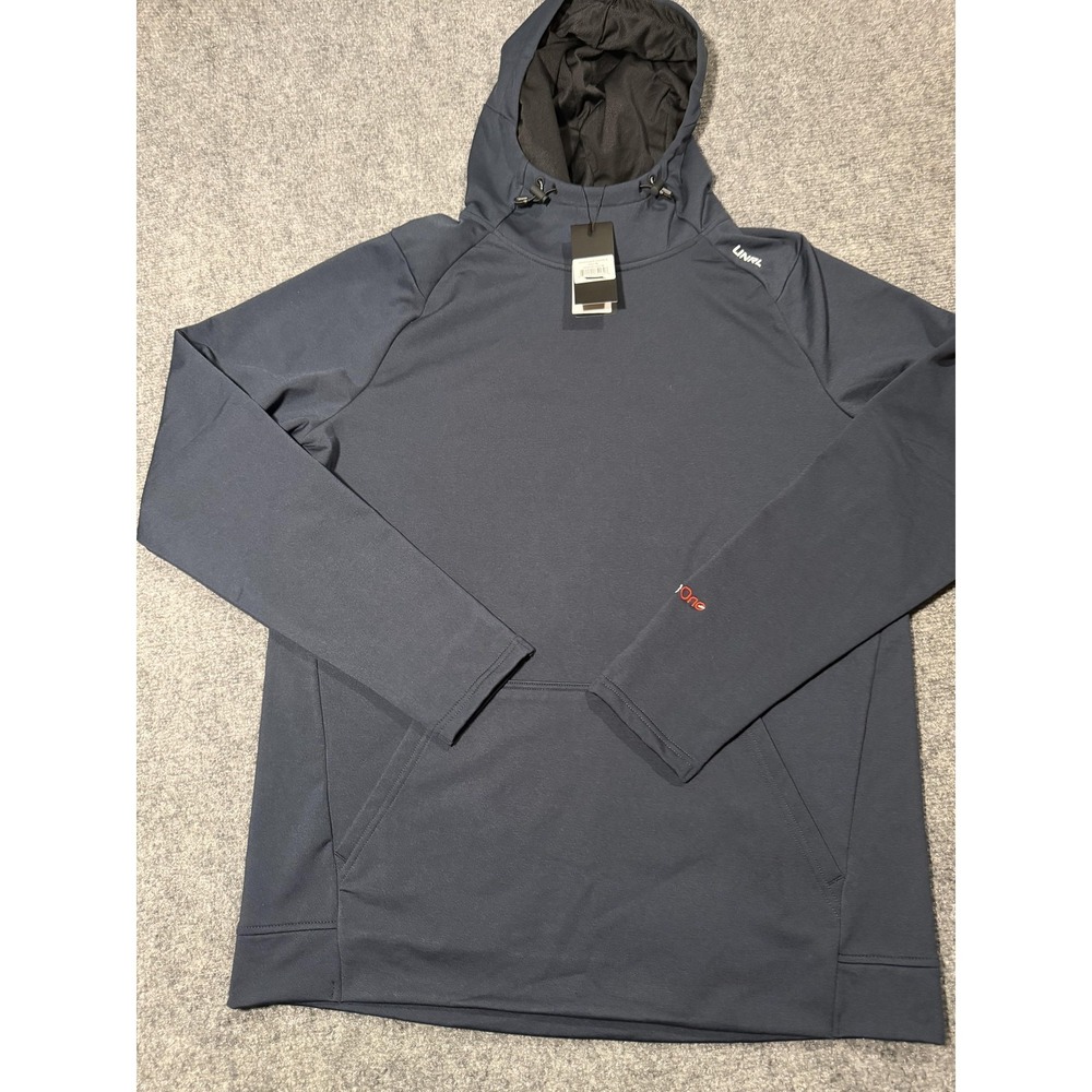 UNRL Hoodie Mens Medium Blue Pullover Knit Sweatshirt Crossover II BeOne Logo